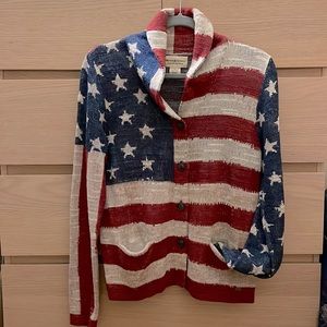 Denim & Supply Ralph Lauren - American Flag Intarsia Knit Cardigan - Size L/G